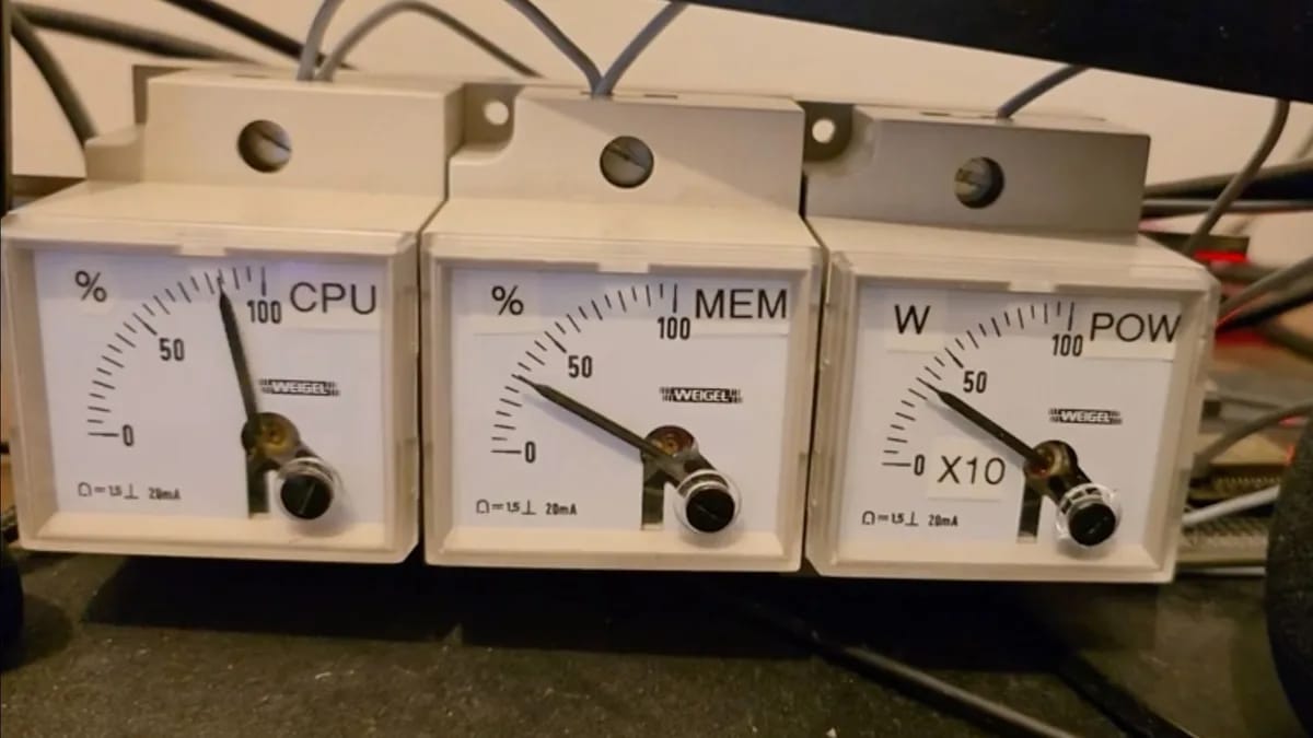 How to build an analog pc monitoring dashboard using an esp32